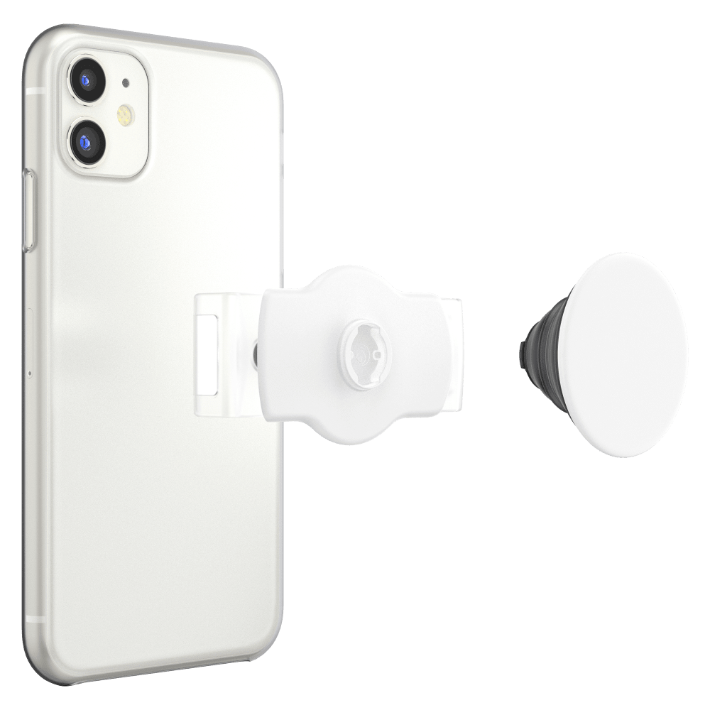 PopSockets PopGrip Slide Stretch - White and Clear
