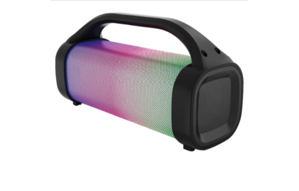 AMPD LED Light Show Mini Bazooka Bluetooth Speaker - Black and LED Face