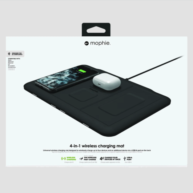 Mophie 4 in 1 Wireless Charging Pad 10W - Black