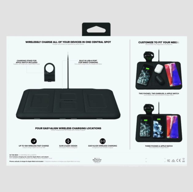 Mophie 4 in 1 Wireless Charging Pad 10W - Black