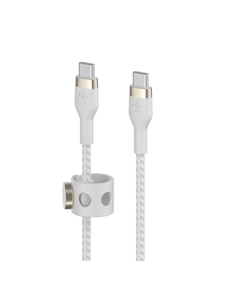 BELKIN Belkin USB C to USB C 2.0 Braided Silver Cable 2M - White