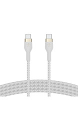 BELKIN Belkin USB C to USB C 2.0 Braided Silver Cable 2M - White