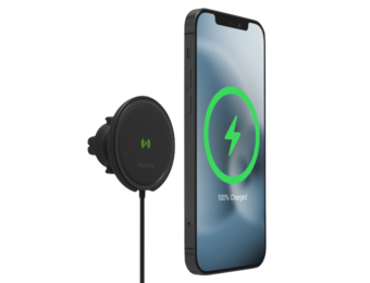 Mophie Snap Plus Wireless Charge 15w + Car Charger 20w Vent Mount - Black