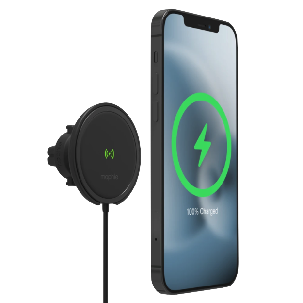 Mophie Snap Plus Wireless Charge 15w + Car Charger 20w Vent Mount - Black