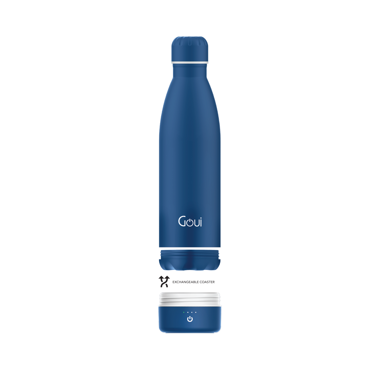 Goui Loch Stainless Steel Water Bottle Wireless Charger 6000 mah - Blue