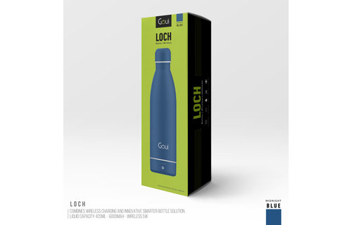 Goui Loch Stainless Steel Water Bottle Wireless Charger 6000 mah - Blue