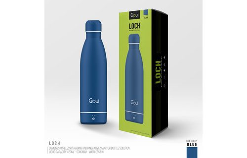 Goui Loch Stainless Steel Water Bottle Wireless Charger 6000 mah - Blue