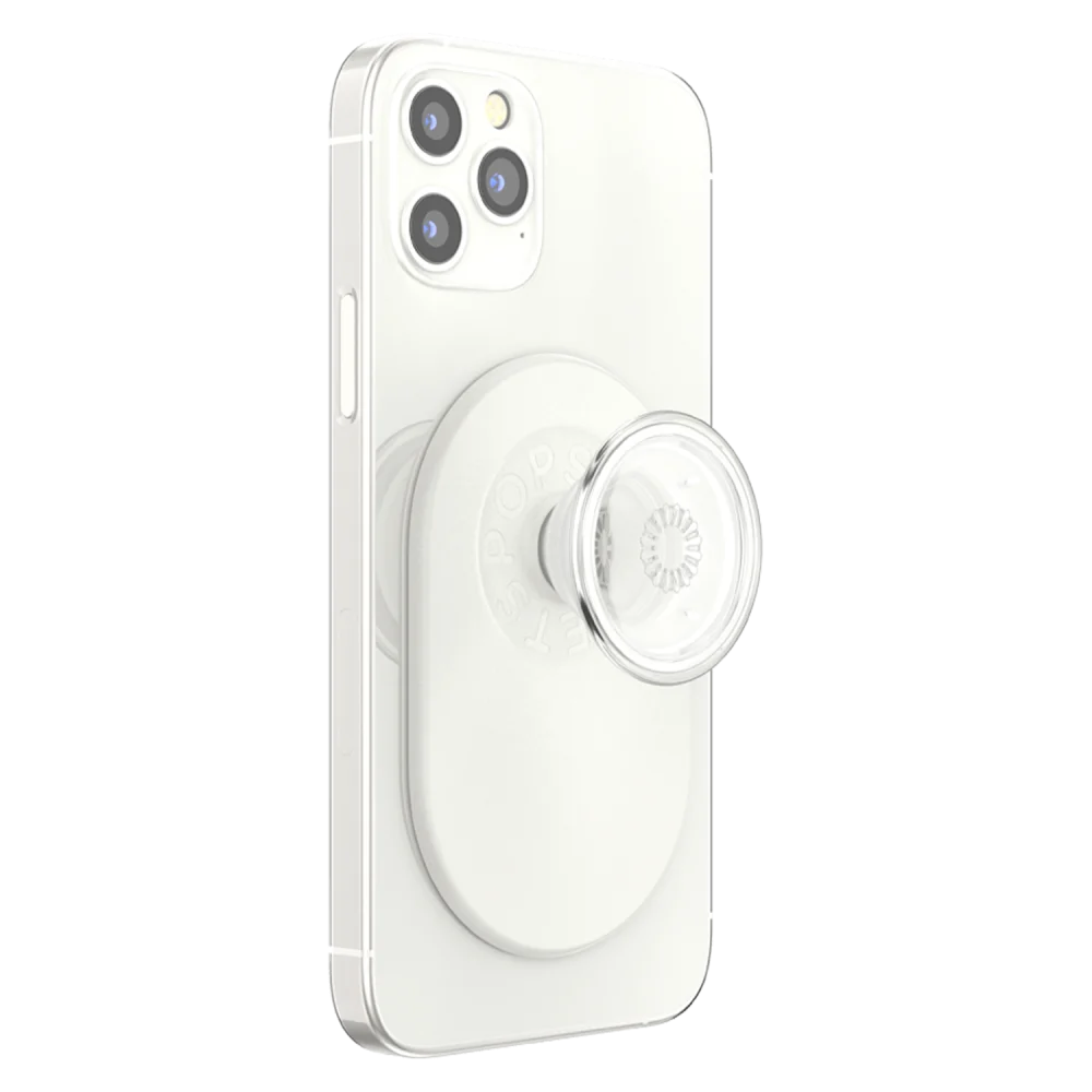 PopSockets PopGrip & Stand for MagSafe Phone Holder - White/Clear