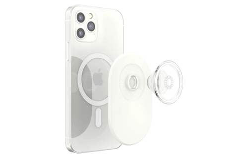 PopSockets PopGrip & Stand for MagSafe Phone Holder - White/Clear
