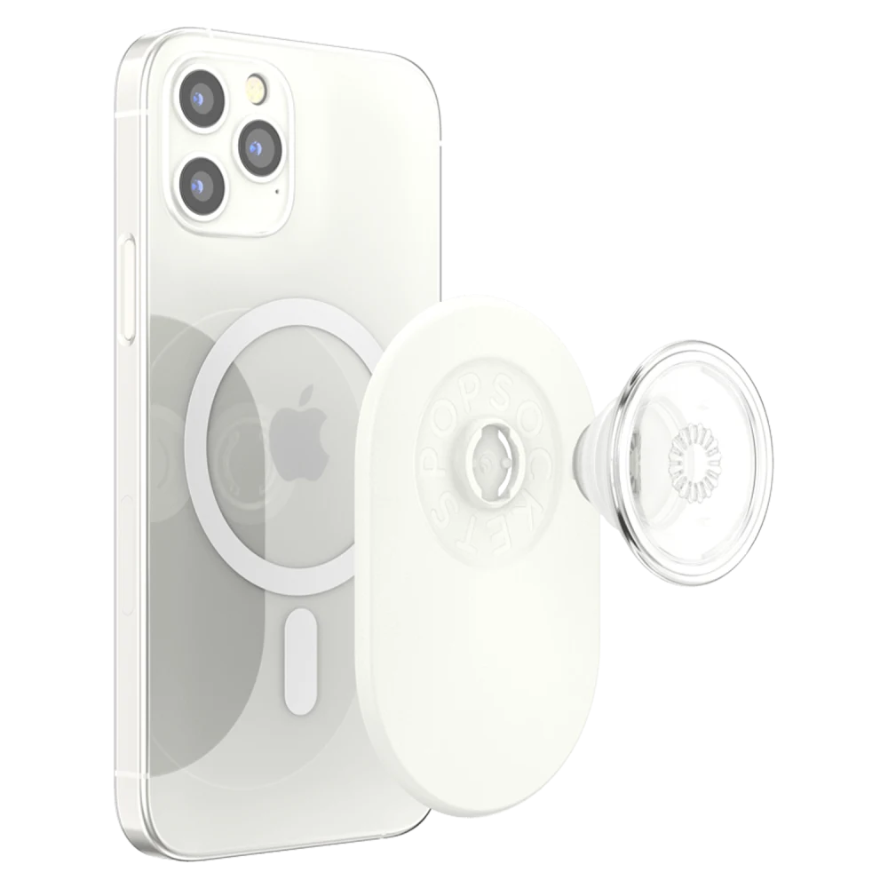 PopSockets PopGrip & Stand for MagSafe Phone Holder - White/Clear