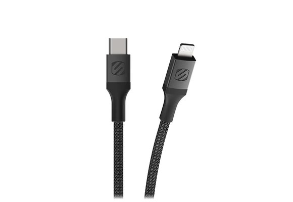 Scosche StrikeLine Premium Braided USB C to Apple Lightning Cable 4ft/1.2m - Space Grey