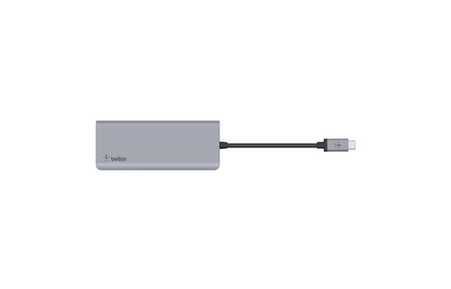 Belkin Connect USB-C 7 in 1 Multiport Adapter with 3.5mm jack 100w  - Gray