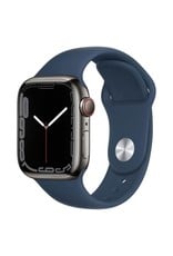 Apple Watch Series 7 GPS + Cellular 41mm  Stainless Steel Case With Sport Band  Abyss Blue - Graphite