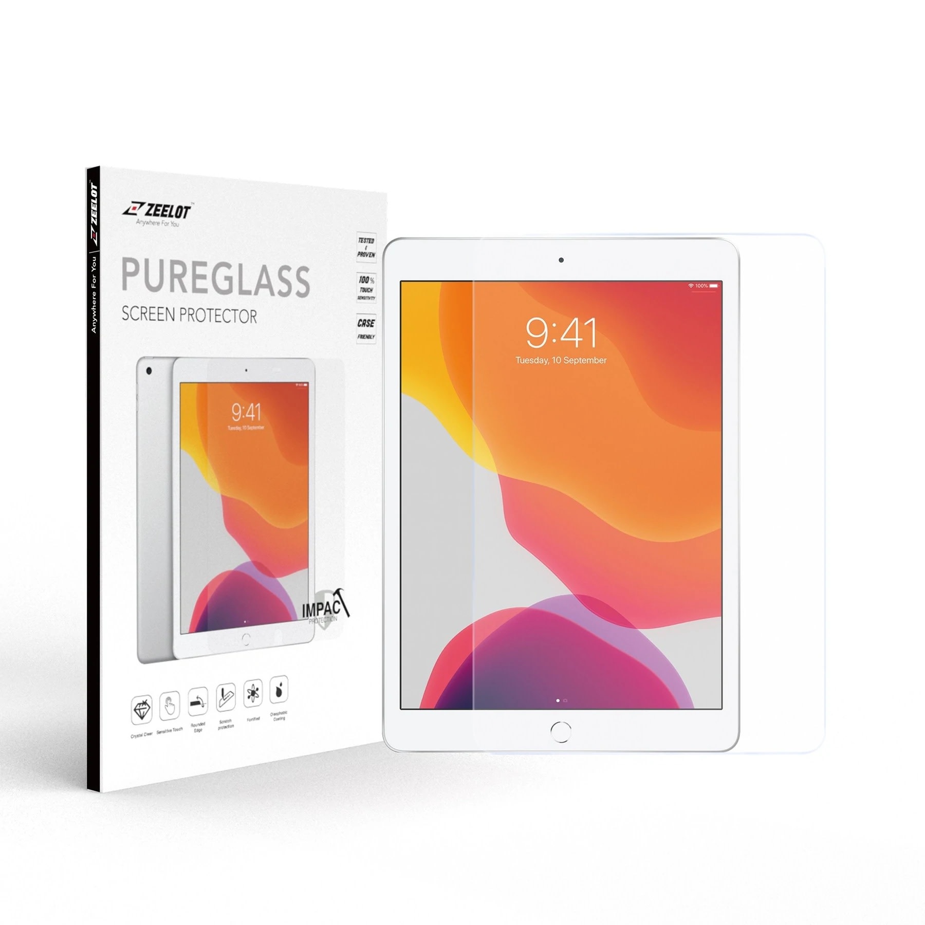 Zeelot Pure Glass Screen Protector for iPad 10.2" - Anti Glare