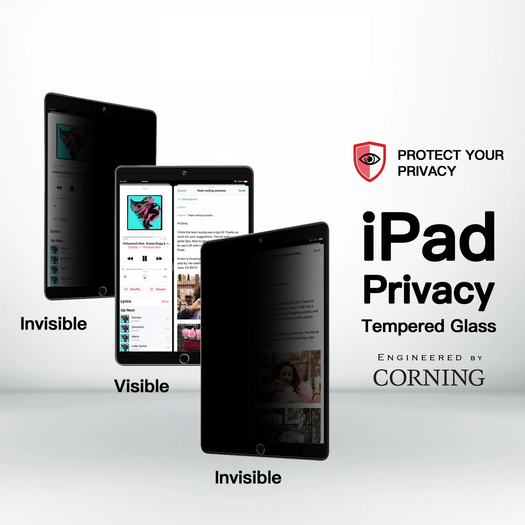 Zeelot Pure Glass Screen Protector for iPad 10.2" - Privacy