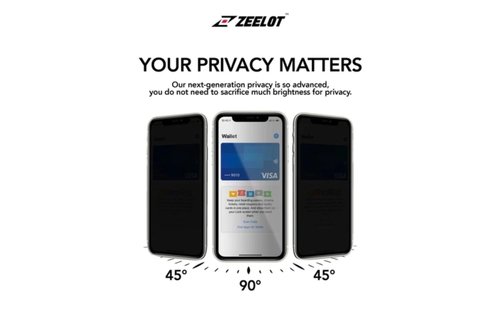 Zeelot Steel Wire Pure Glass Screen Protector for iPhone 11 Pro - Privacy