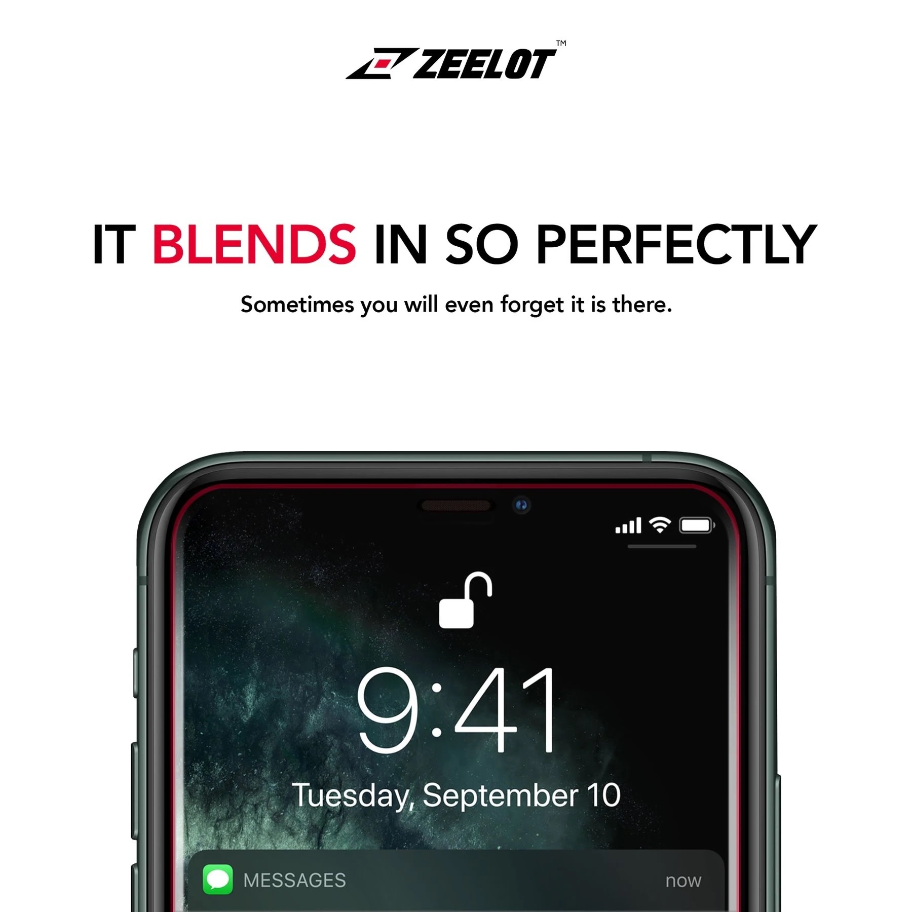 Zeelot Steel Wire Pure Glass Screen Protector for iPhone 11 Pro - Privacy