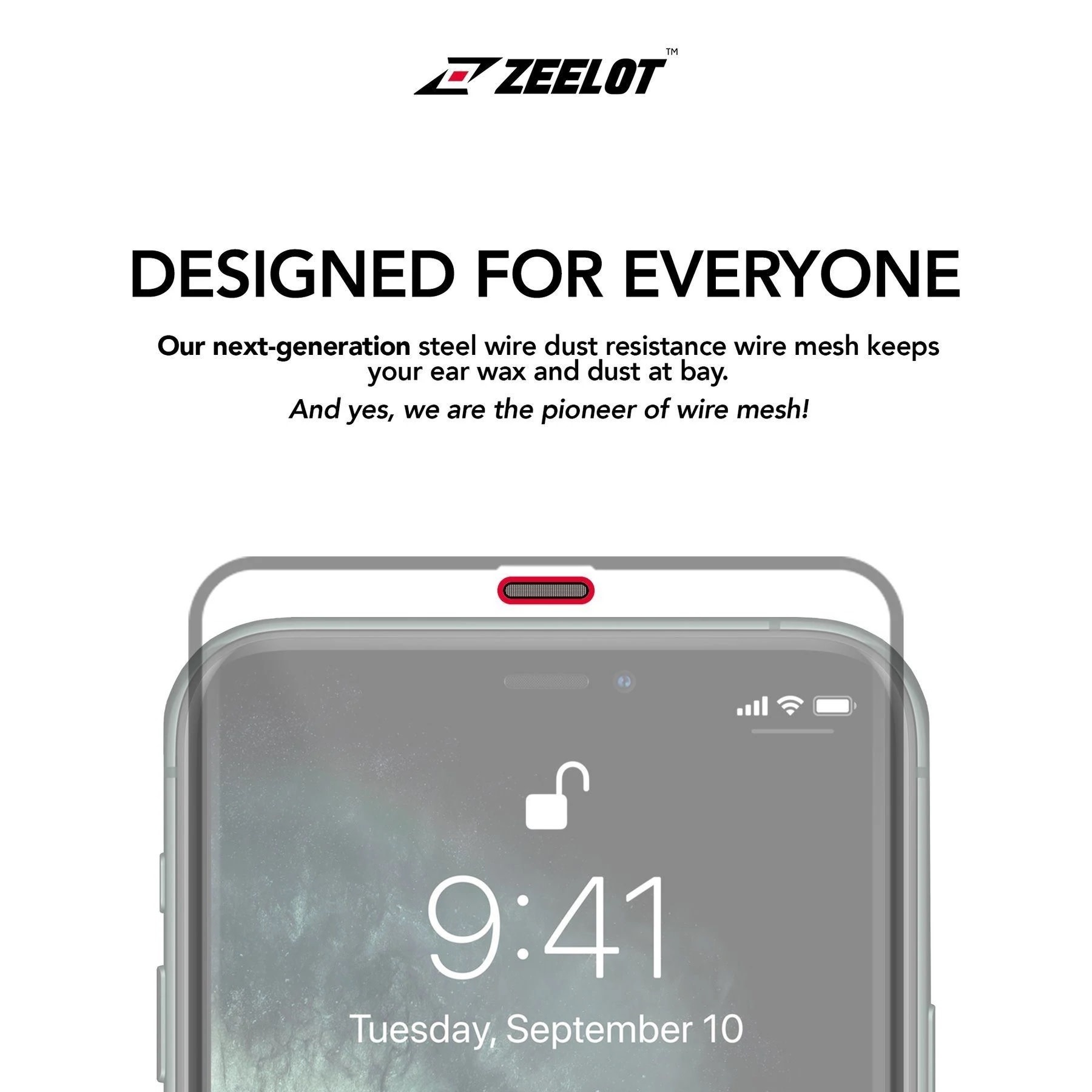 Zeelot Steel Wire Pure Glass Screen Protector for iPhone 11 Pro Max - Privacy
