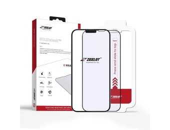 Zeelot Solidsleek Tempered Glass Screen Protector with Easy Alignment Kit for iPhone 13 Mini - Anti Blueray