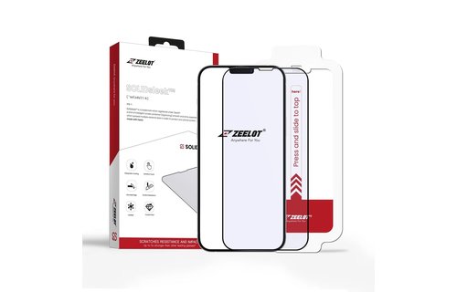 Zeelot Solidsleek Tempered Glass Screen Protector with Easy Alignment Kit for iPhone 13 Mini - Anti Blueray