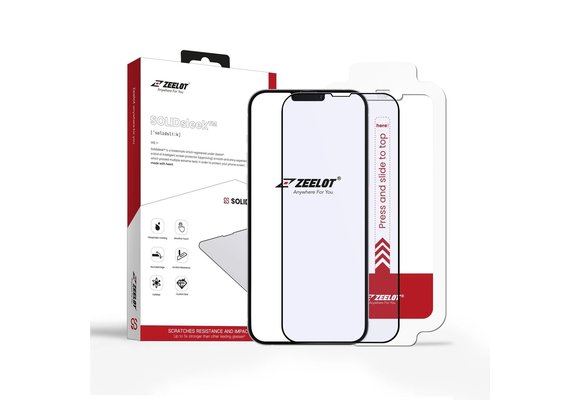 Zeelot Solidsleek Tempered Glass Screen Protector with Easy Alignment Kit for iPhone 13 Mini - Anti Blueray