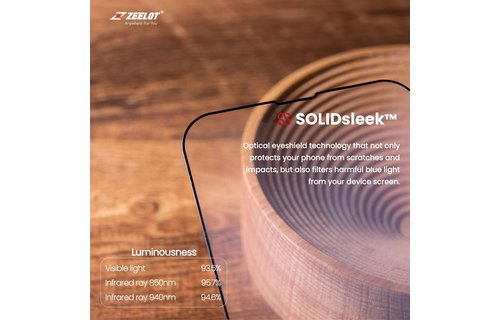 Zeelot Solidsleek Tempered Glass Screen Protector with Easy Alignment Kit for iPhone 13 Mini - Anti Blueray