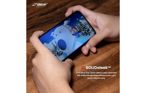 Zeelot Solidsleek Tempered Glass Screen Protector with Easy Alignment Kit for iPhone 13 Mini - Anti Blueray