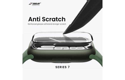 Zeelot PIshield Nanometer Hybrid Glass Screen Protector Apple Watch Series 7/8/9, 45mm - Clear