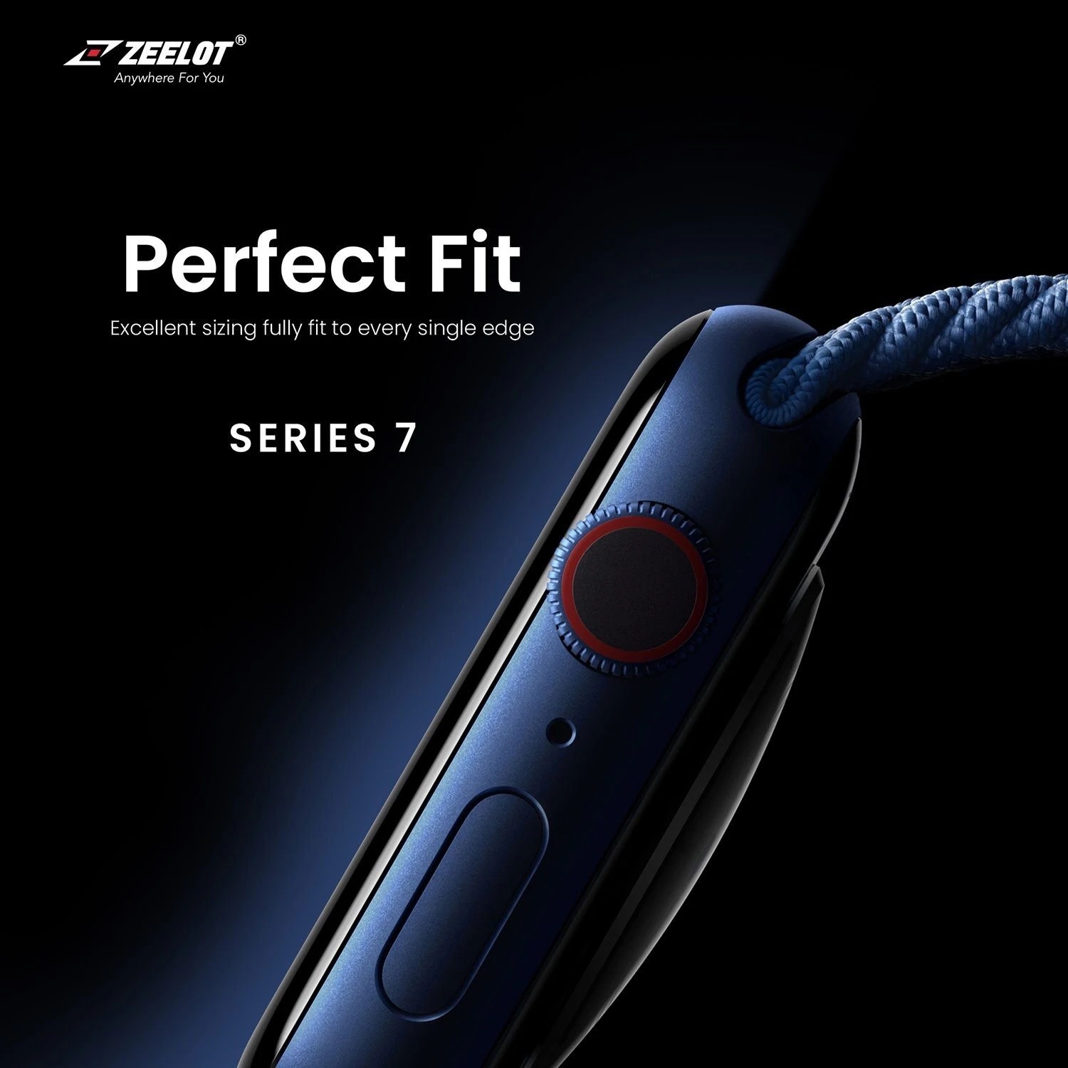 Zeelot PIshield Nanometer Hybrid Glass Screen Protector Apple Watch Series 7/8/9, 45mm - Clear