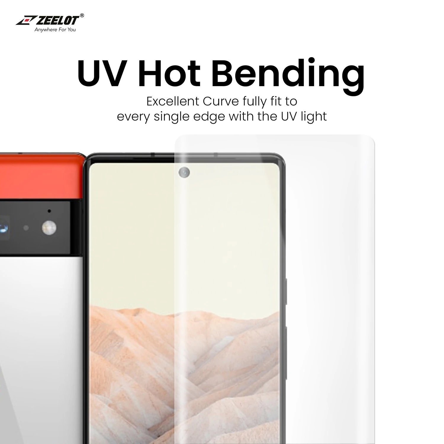 Zeelot Pure Glass Tempered Glass Screen Protector for Google Pixel 6 Pro - Clear