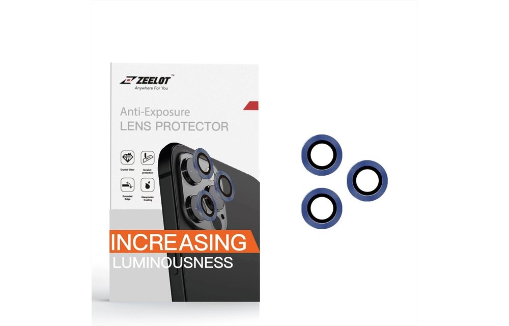 Zeelot Titanium Steel with Corning Glass Lens Protector for iPhone 12 Pro - Navy Blue