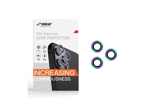 Zeelot Titanium Steel with Corning Glass Lens Protector for iPhone 12 Pro - Iridescent