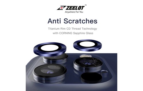 Zeelot Titanium Steel with Corning Glass Lens Protector for iPhone 12 Pro Max - Black