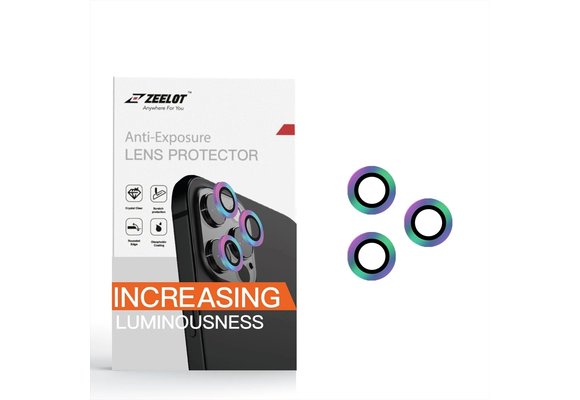 Zeelot Titanium Steel with Corning Glass Lens Protector for iPhone 12 Pro Max - Iridescent