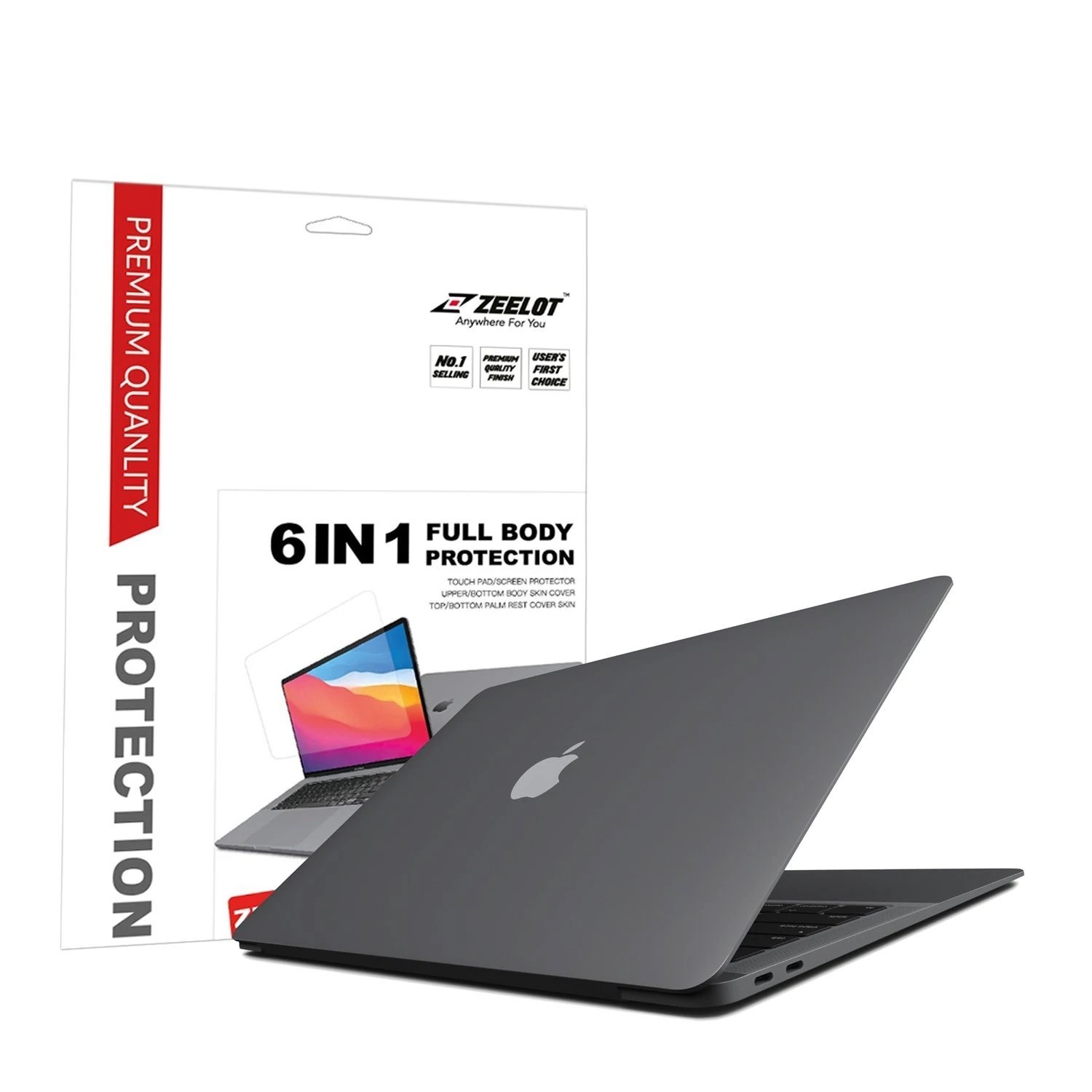 Zeelot 6 in 1 Full Body Protection With Screen Protector for MacBook Air13" (A2289/A2338) - Space Gray