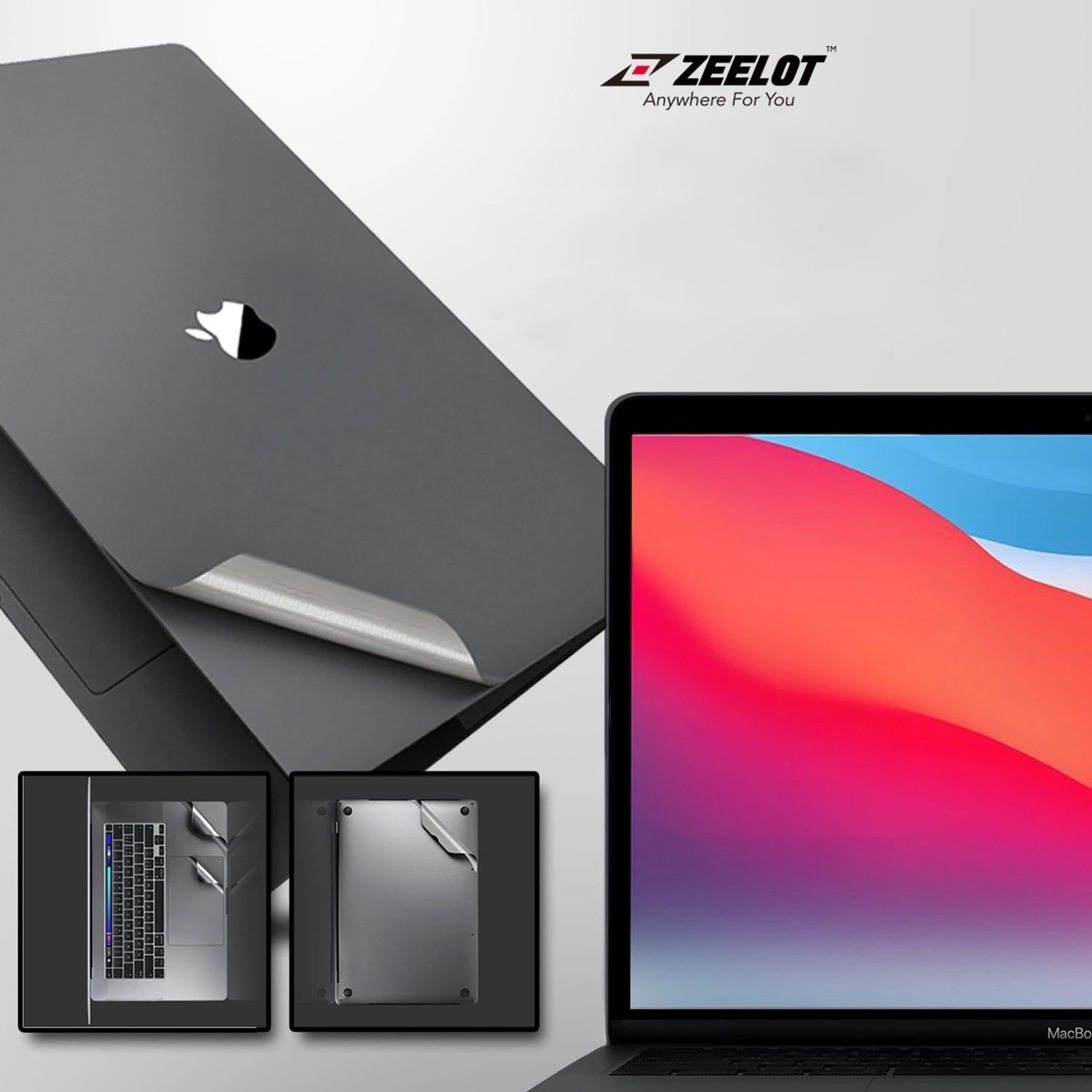 Zeelot 6 in 1 Full Body Protection With Screen Protector for MacBook Air13" (A2289/A2338) - Space Gray