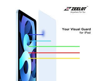 Zeelot Solidsleek Pure Glass Screen Protector for iPad Pro 12.9" (2018-2022) - Anti Blue Ray