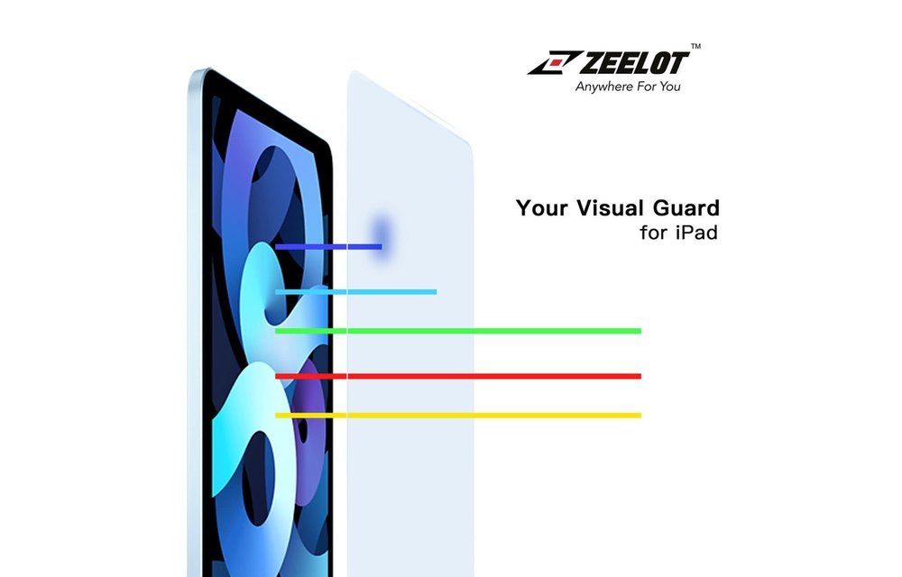Zeelot Solidsleek Pure Glass Screen Protector for iPad Air 10.9" / Pro 11" - Anti Blue Ray
