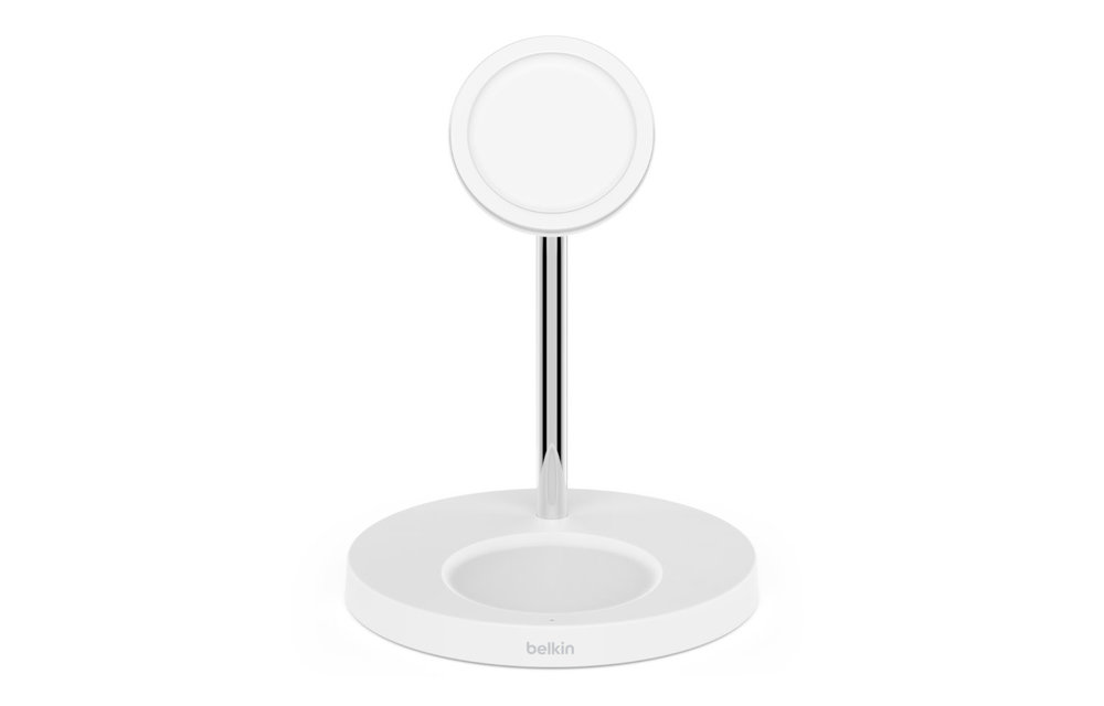 Belkin Boost Charge Pro 2-In-1 MagSafe Wireless Charging Stand UK Plug - White