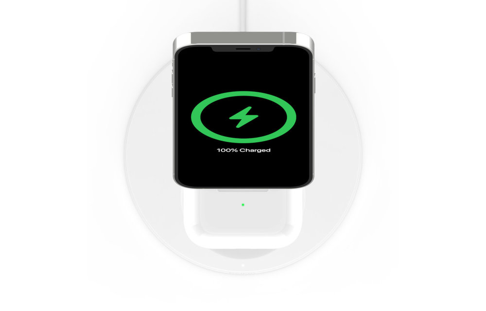 Belkin Boost Charge Pro 2-In-1 MagSafe Wireless Charging Stand UK Plug - White