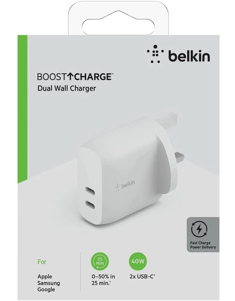 BELKIN Belkin Dual Port Wall Charger 20W PD 40W - White