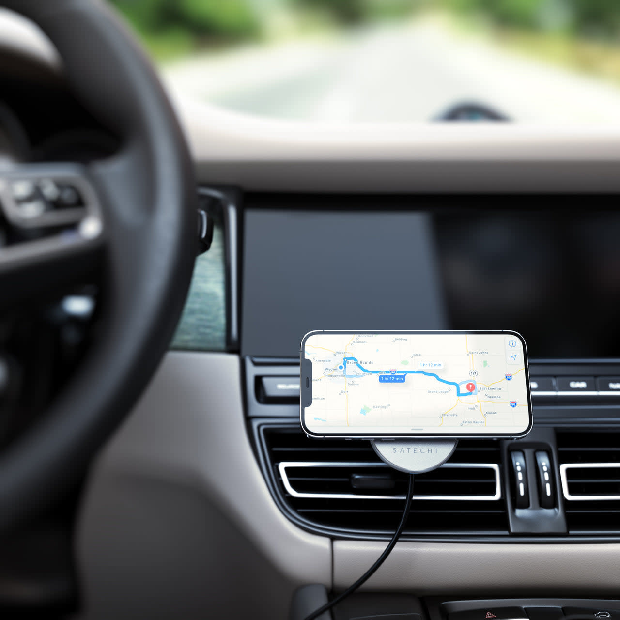 Satechi Magnetic Magsafe Wireless Car Charger - Space Gray