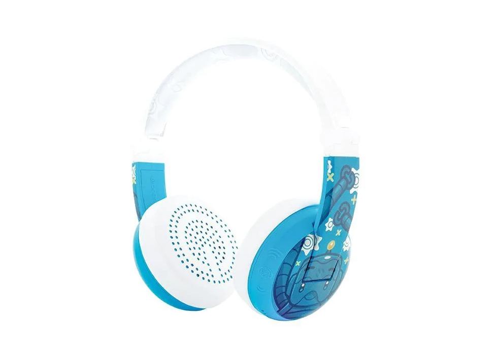 BuddyPhones Wave Bluetooth Waterproof Robot Headphones Blue