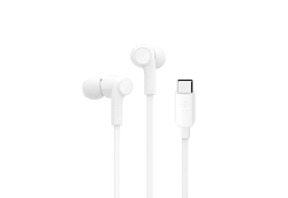 Belkin Rockstar In-Ear Headphones with USB-C Connector - White
