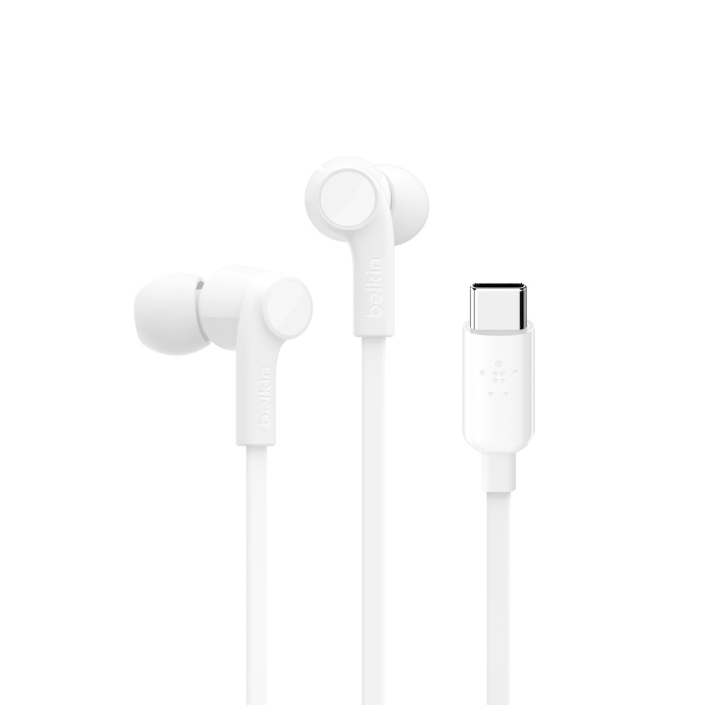 Belkin Rockstar In-Ear Headphones with USB-C Connector - White - Gadget Zone