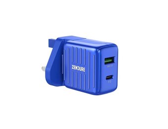 Zendure SuperPort 20W 2 Port PD Mini Wall Charger with UK Adapter- Blue