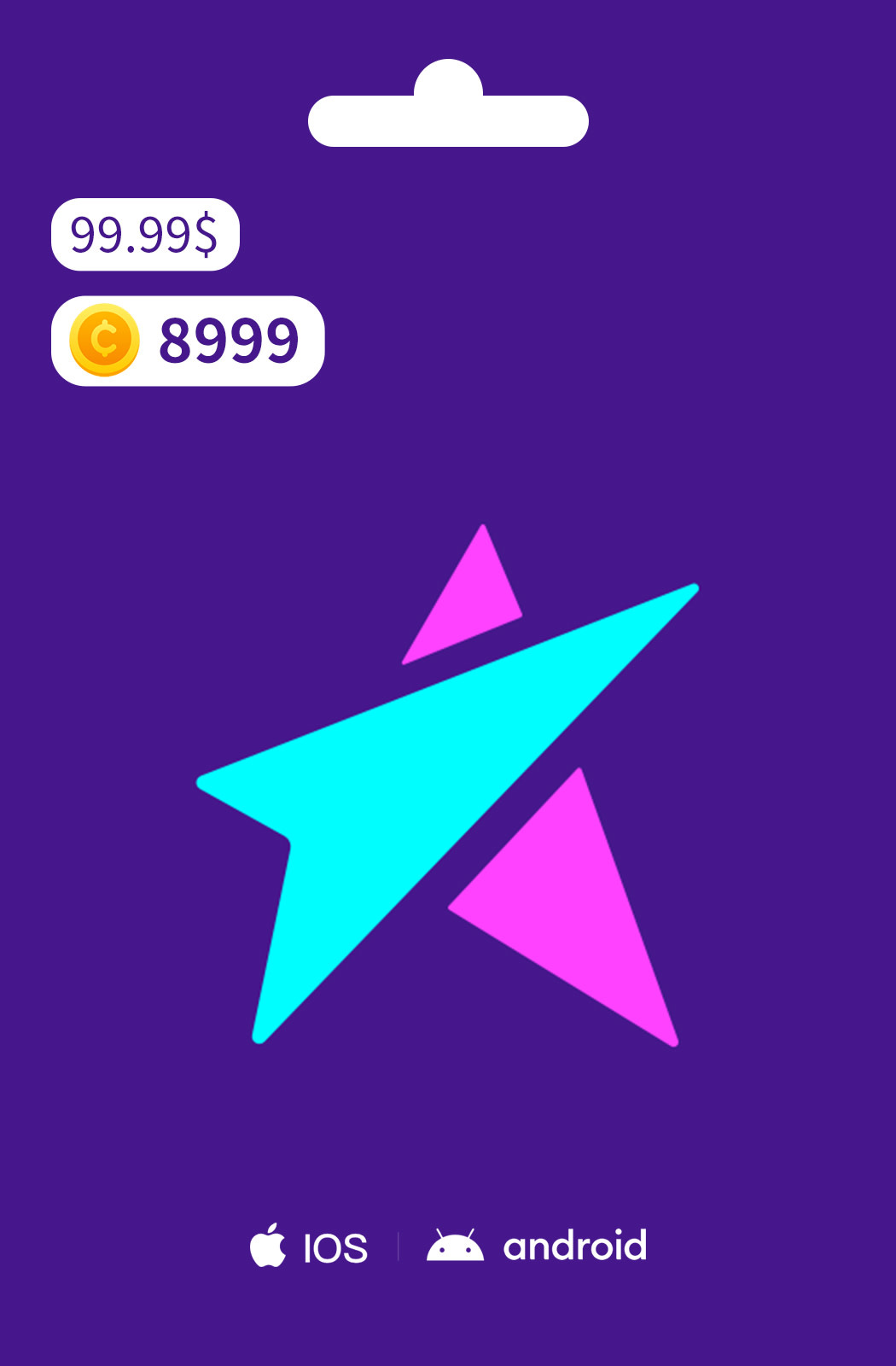 LiveMe Gift Card for 8999 Coin