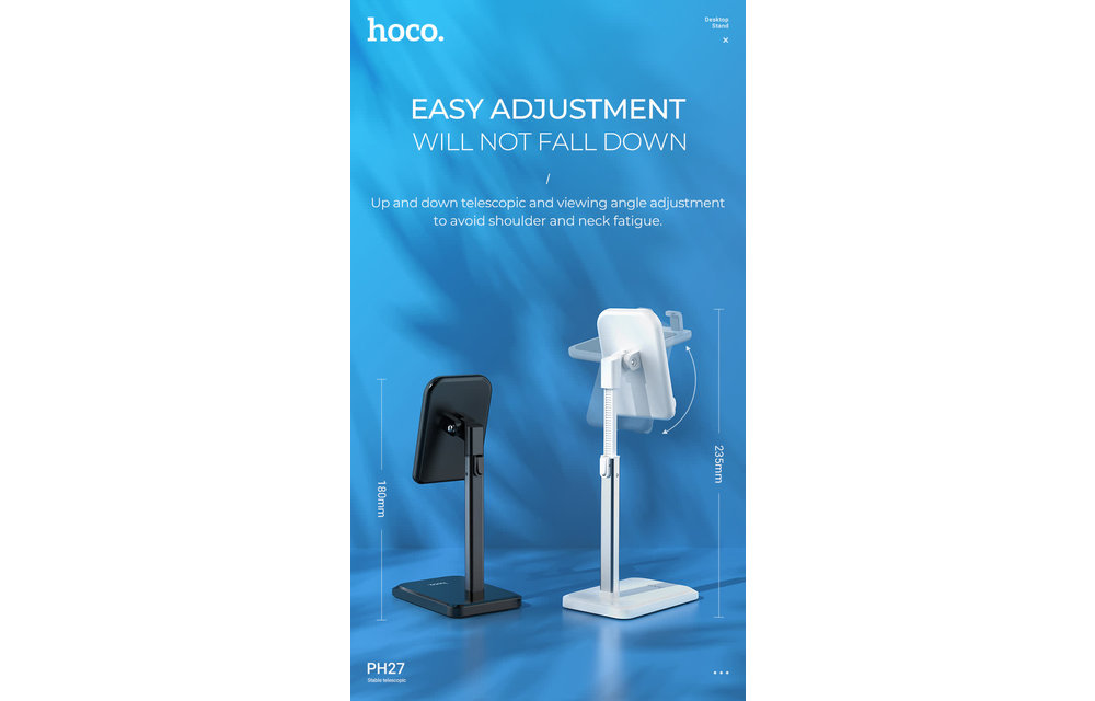 Hoco PH27 Stable Telescopic Desktop Stand - White