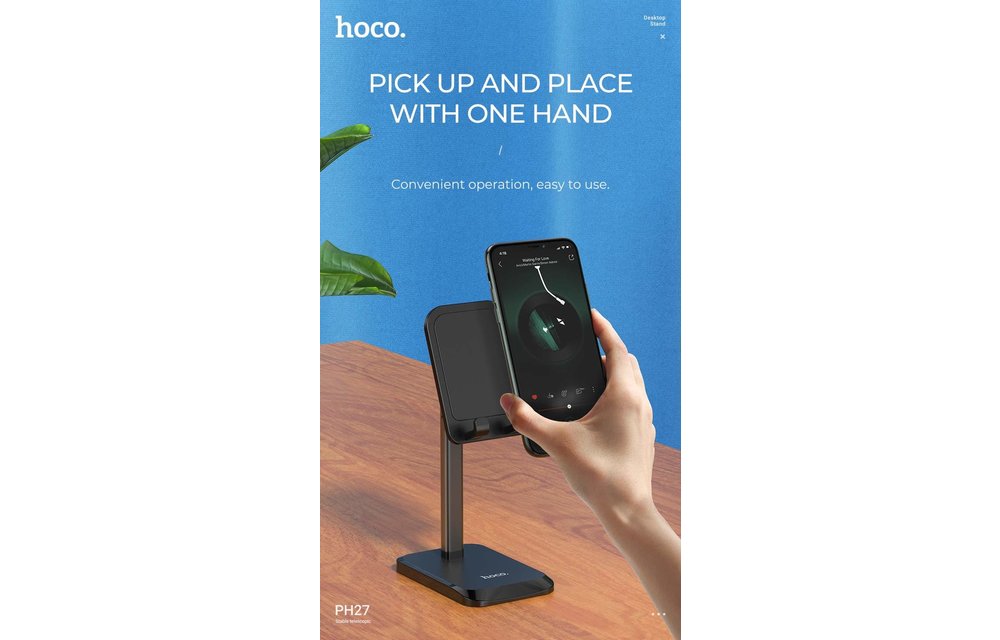 Hoco PH27 Stable Telescopic Desktop Stand - White