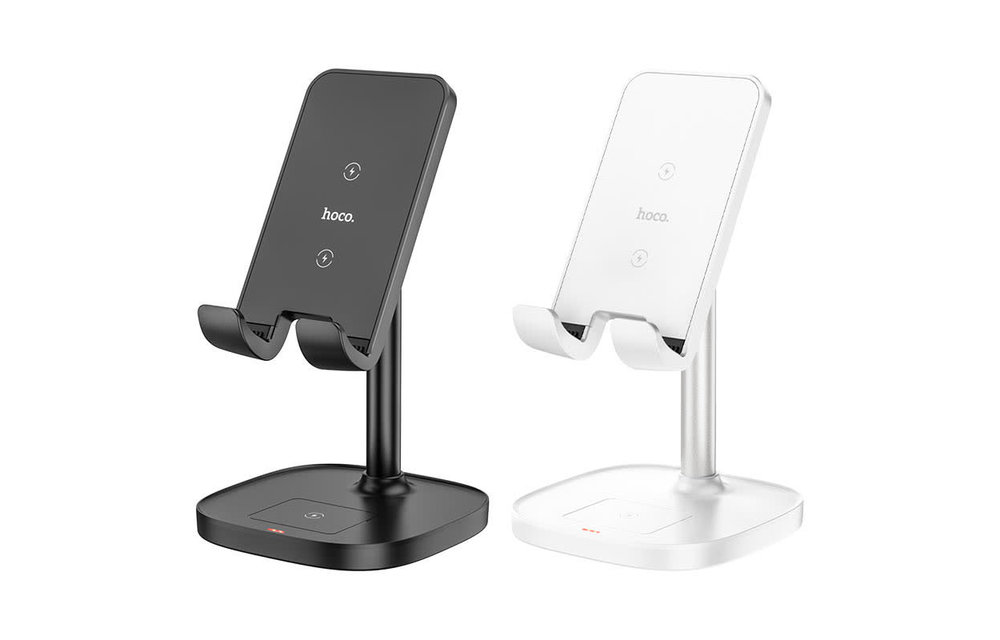 Hoco CW37 15W 2in 1 Wireless Fast Charging Stand - Black